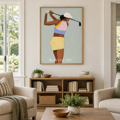 Ivory Gentle Solace: Golf Figure Art — villa wood