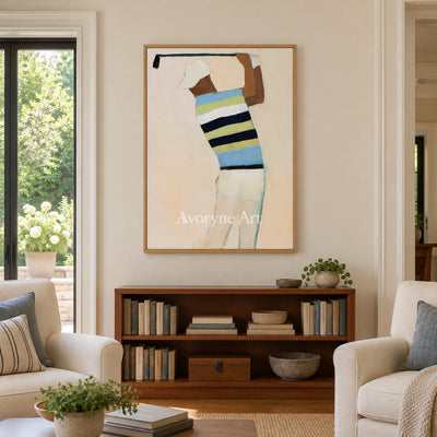 Ivory Gentle Sonata: Golf Figure Art — villa wood