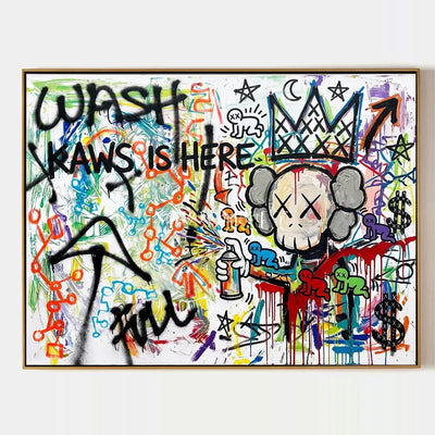 Hidden Interval, hand-painted graffiti figure wall art by Caleb Monroe