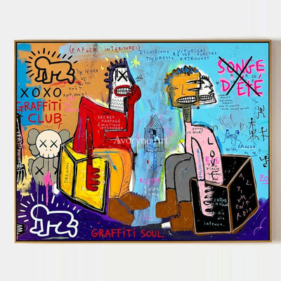Hidden Gesture, hand-painted graffiti figure wall art by Caleb Monroe