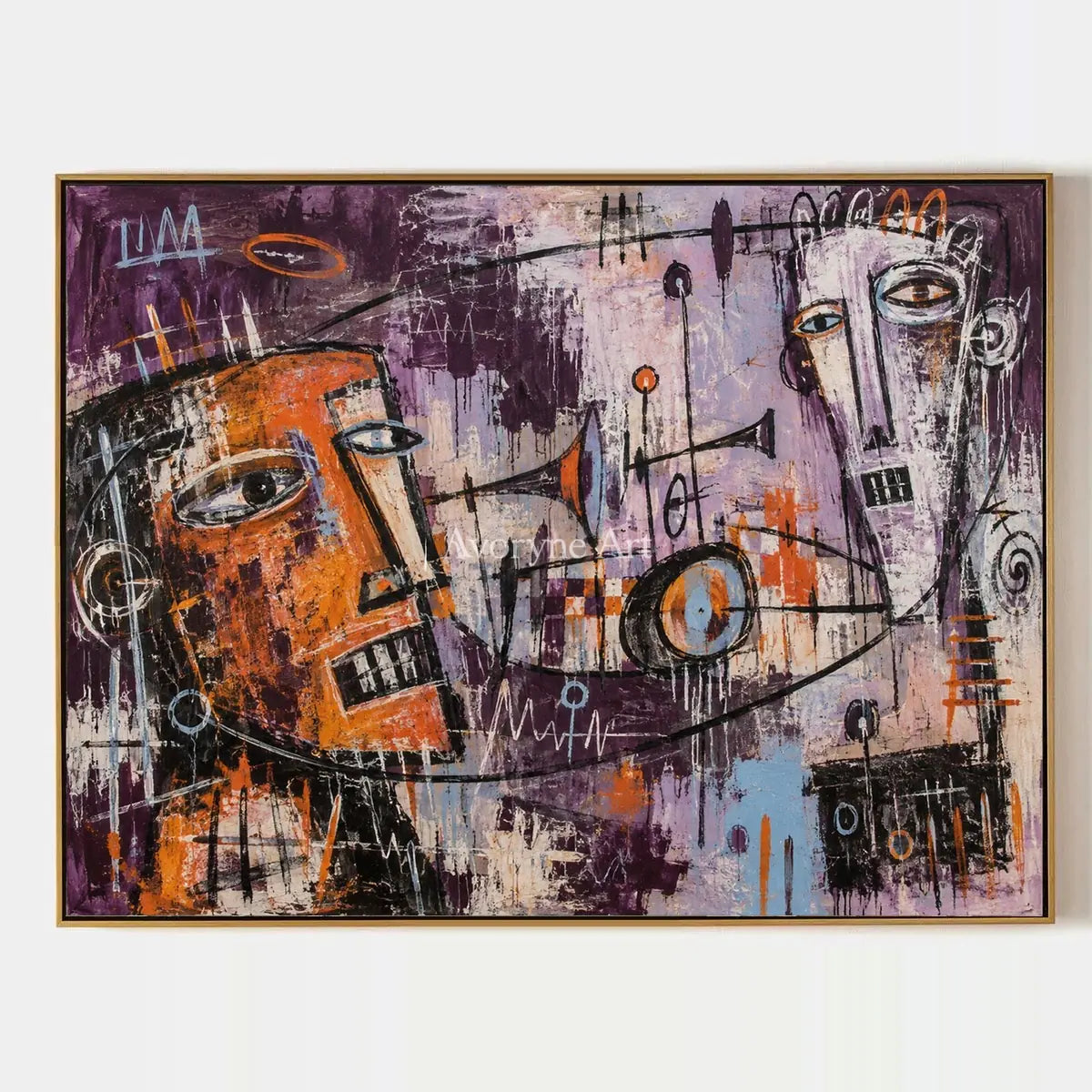 Hidden Reverberation, hand-painted graffiti figure wall art by Caleb Monroe