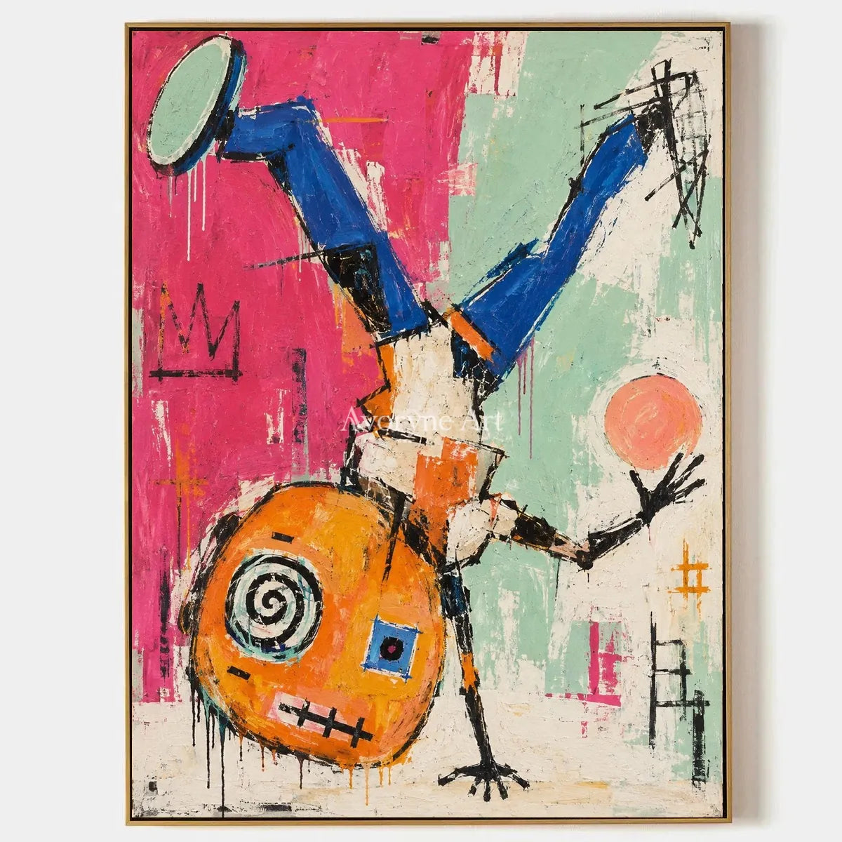 Gentle Echo, hand-painted graffiti figure wall art by Caleb Monroe