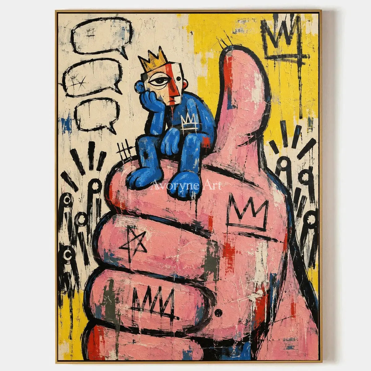 Gentle Gesture, hand-painted graffiti figure wall art by Caleb Monroe