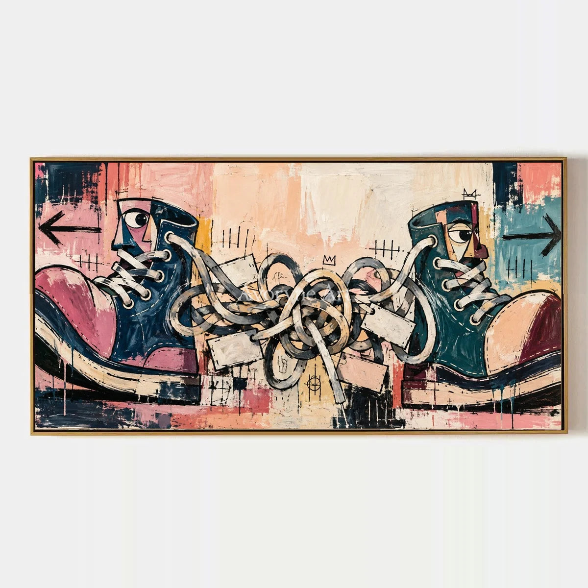 Gentle Trace, hand-painted graffiti figure wall art by Caleb Monroe