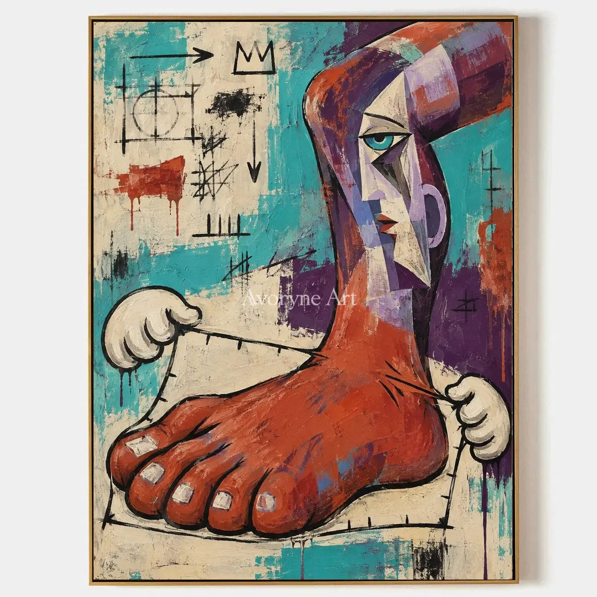 Gentle Story, hand-painted graffiti figure wall art by Caleb Monroe