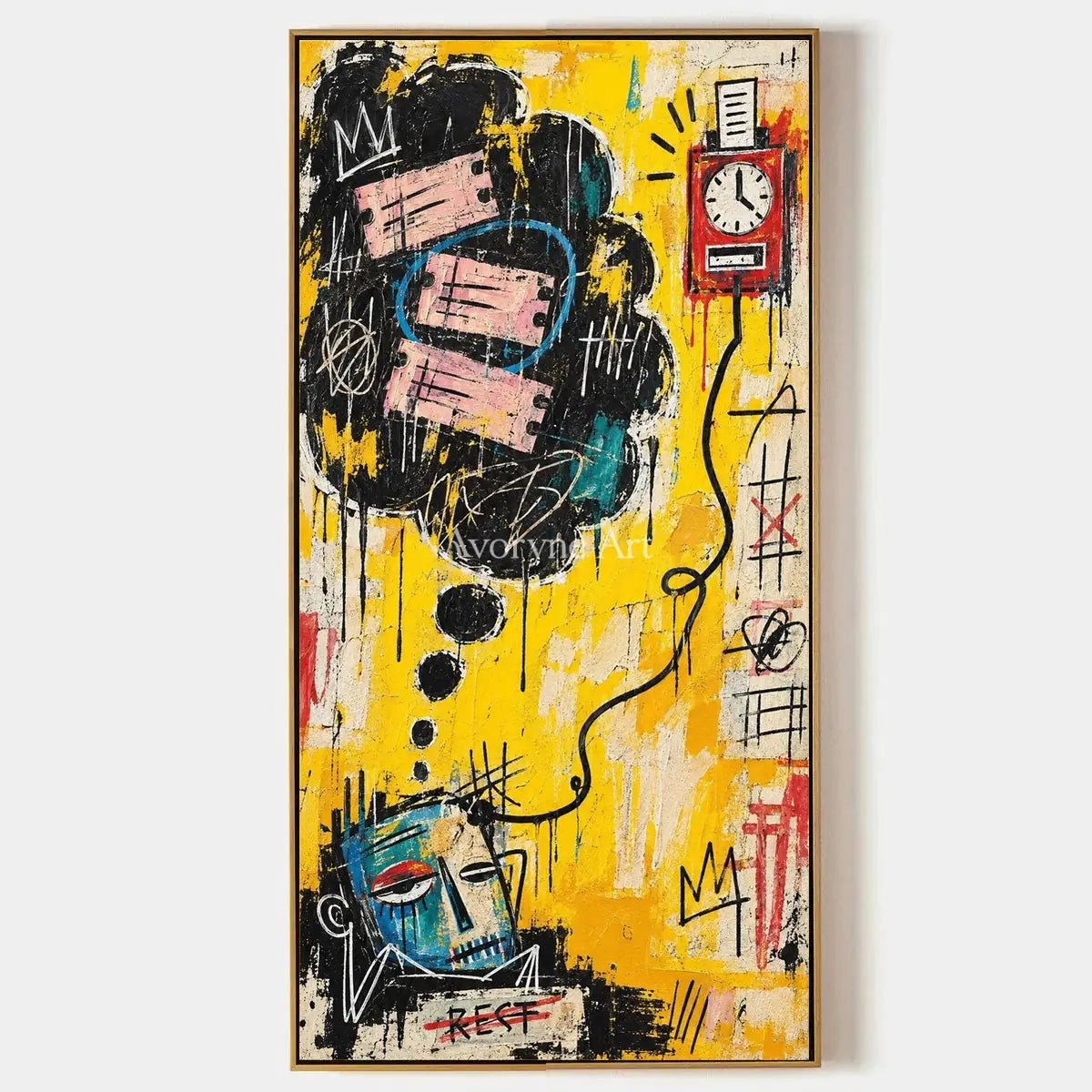 Open Reverie, hand-painted graffiti figure wall art by Caleb Monroe