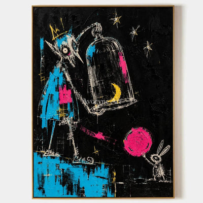 Open Interval, hand-painted graffiti figure wall art by Caleb Monroe