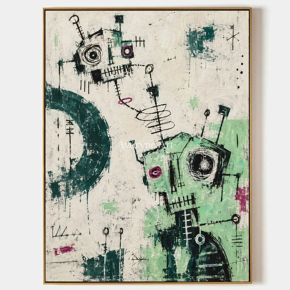 Open Echo, hand-painted graffiti figure wall art by Caleb Monroe