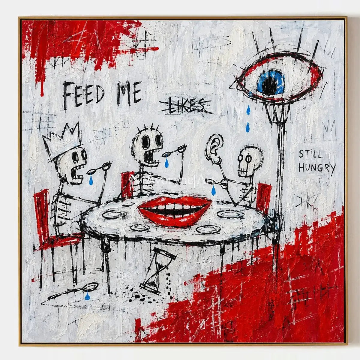 Open Story, hand-painted graffiti figure wall art by Caleb Monroe
