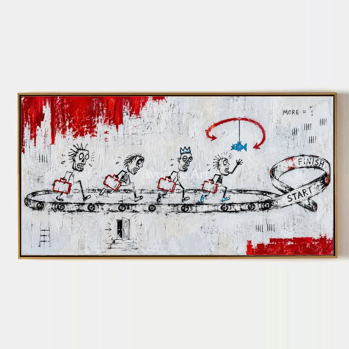 Distant Passage, hand-painted graffiti figure wall art by Caleb Monroe