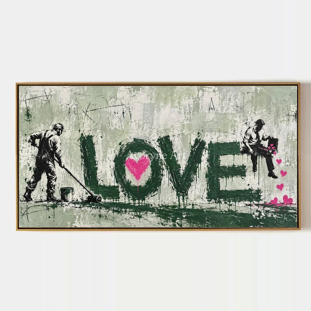 Distant Mosaic, hand-painted graffiti figure wall art by Caleb Monroe
