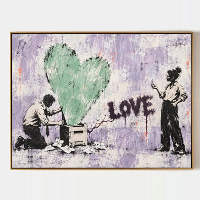 Distant Verse, hand-painted graffiti figure wall art by Caleb Monroe