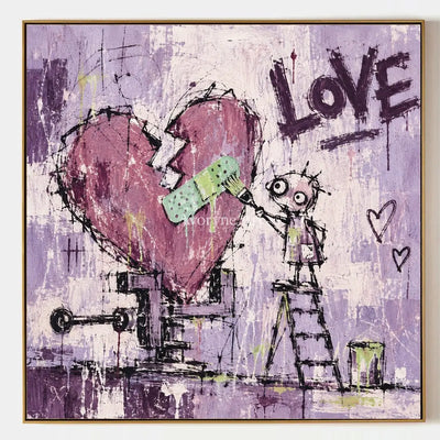 Distant Prelude, hand-painted graffiti figure wall art by Caleb Monroe