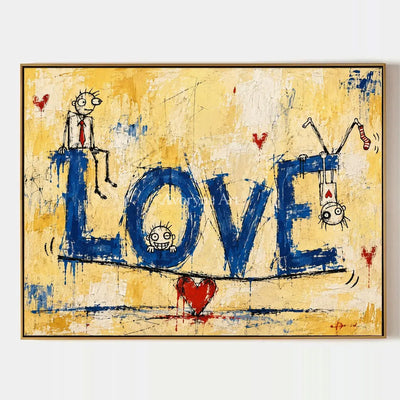 Distant Solace, hand-painted graffiti figure wall art by Caleb Monroe