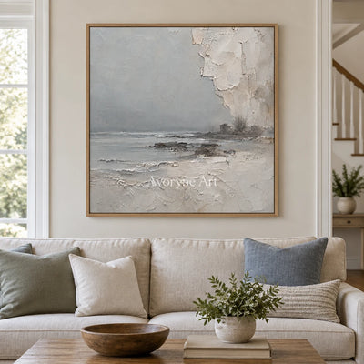Chalkwater: Gray Coastal Texture Art — villa wood