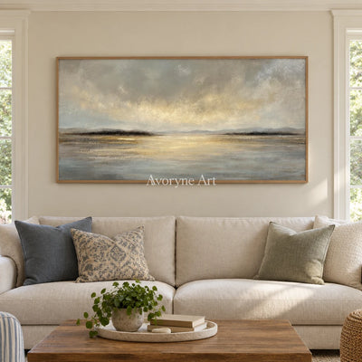 Aster Tessera: Gray Gold Waterscape — villa wood
