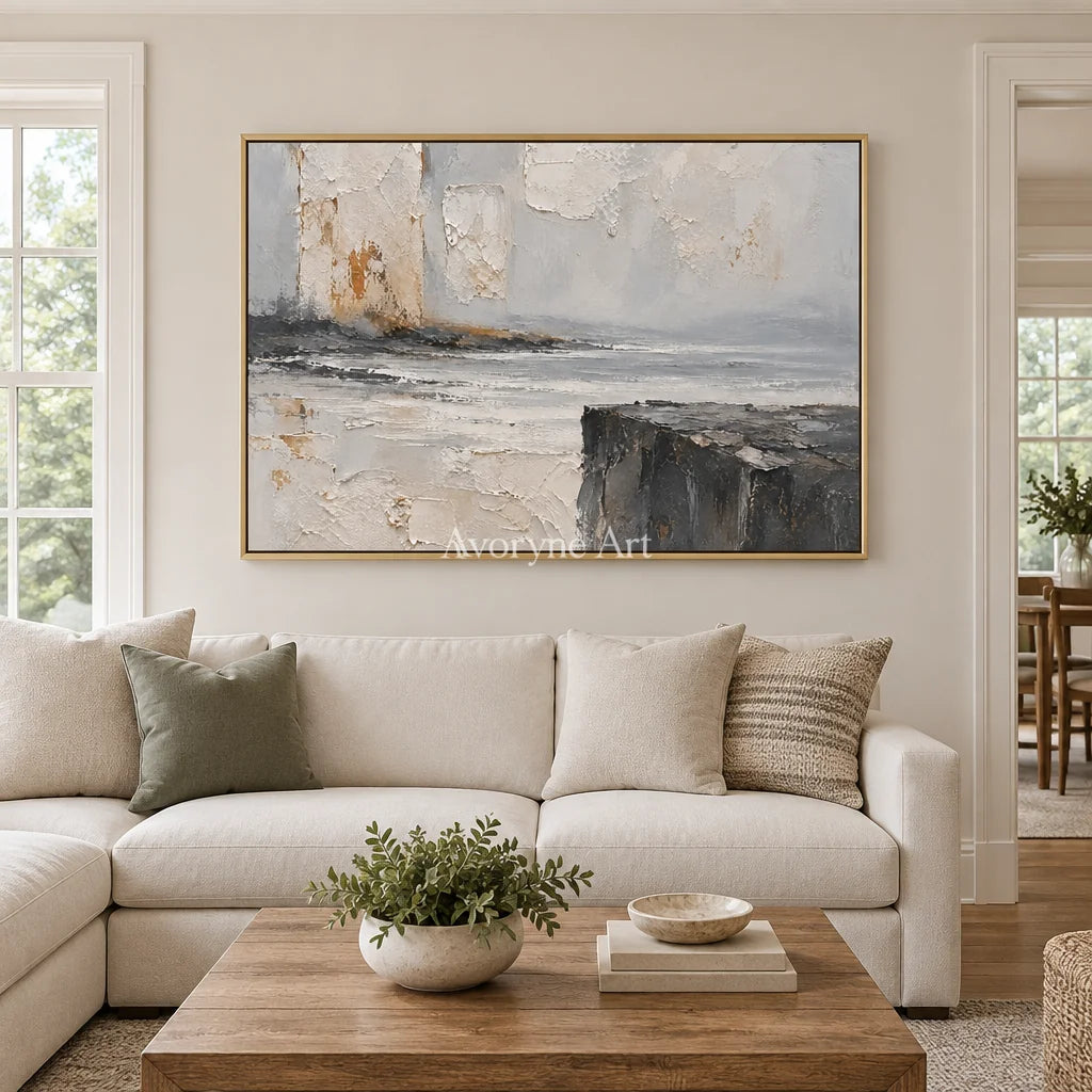 Serein Weathered Reach: Gray Landscape Texture Art — living gold