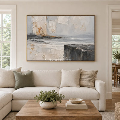 Serein Weathered Reach: Gray Landscape Texture Art — living gold