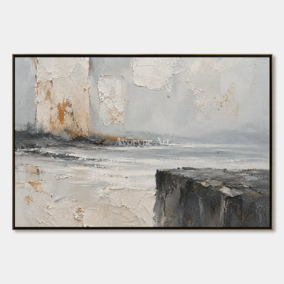Serein Weathered Reach: Gray Landscape Texture Art — primary