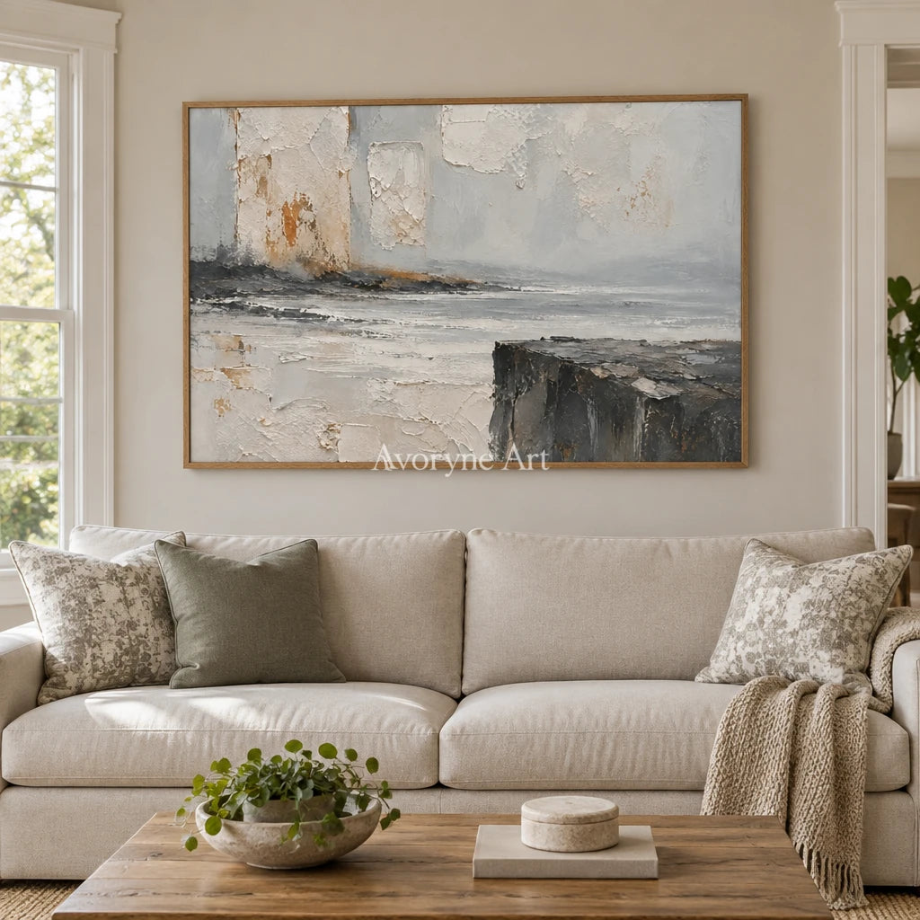 Serein Weathered Reach: Gray Landscape Texture Art — villa wood