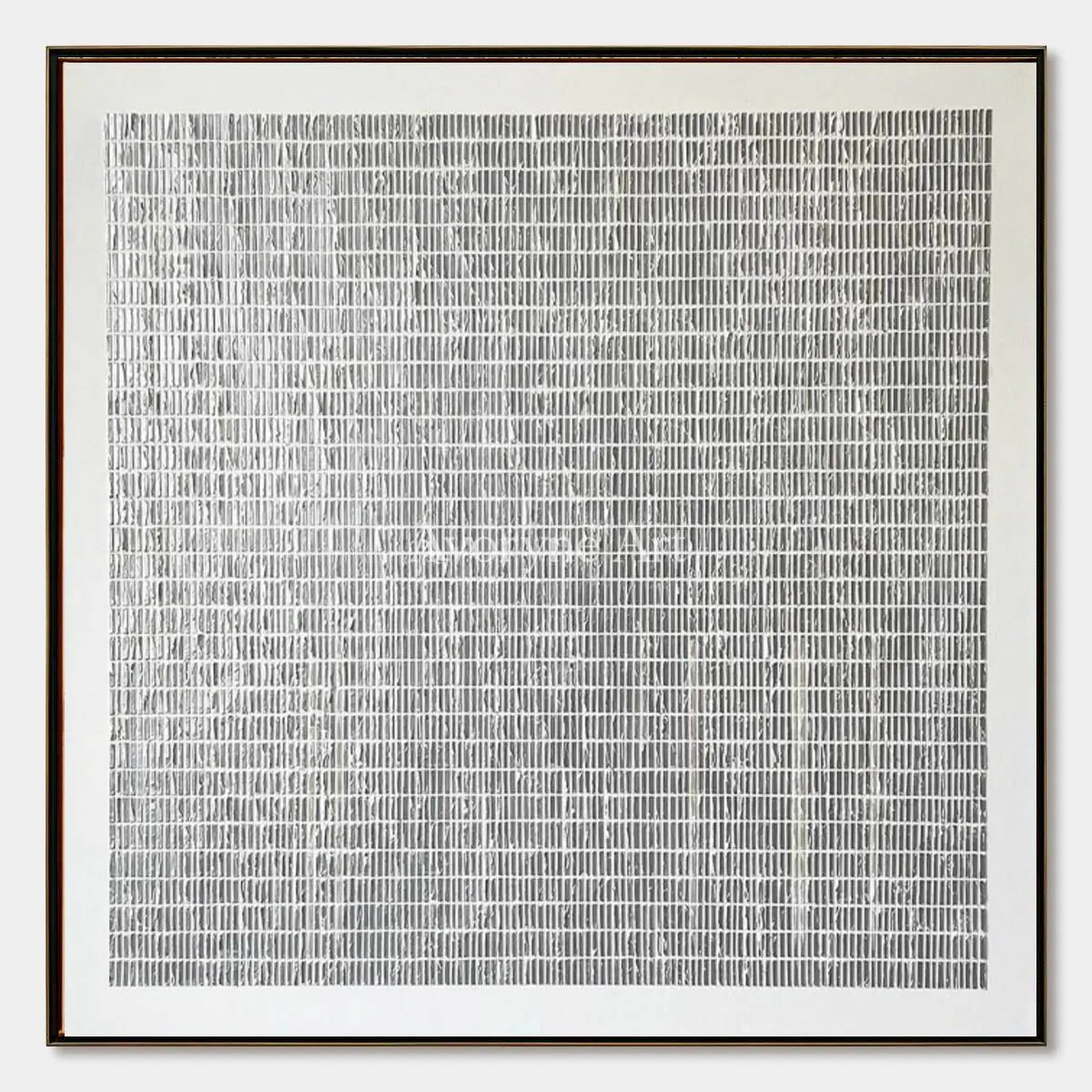 Woven Quiet: Gray Linear Minimalist Square Wall Art - main