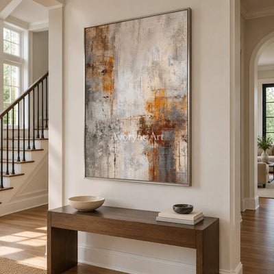 Aster Meadow: Gray Ochre Abstract — entry silver
