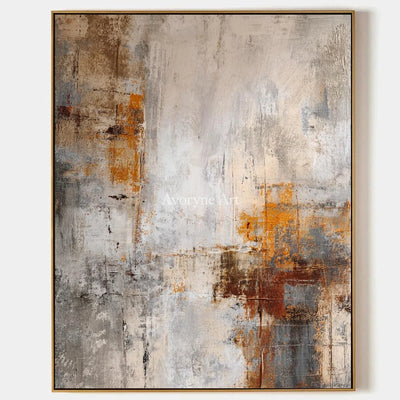 Aster Meadow: Gray Ochre Abstract — primary