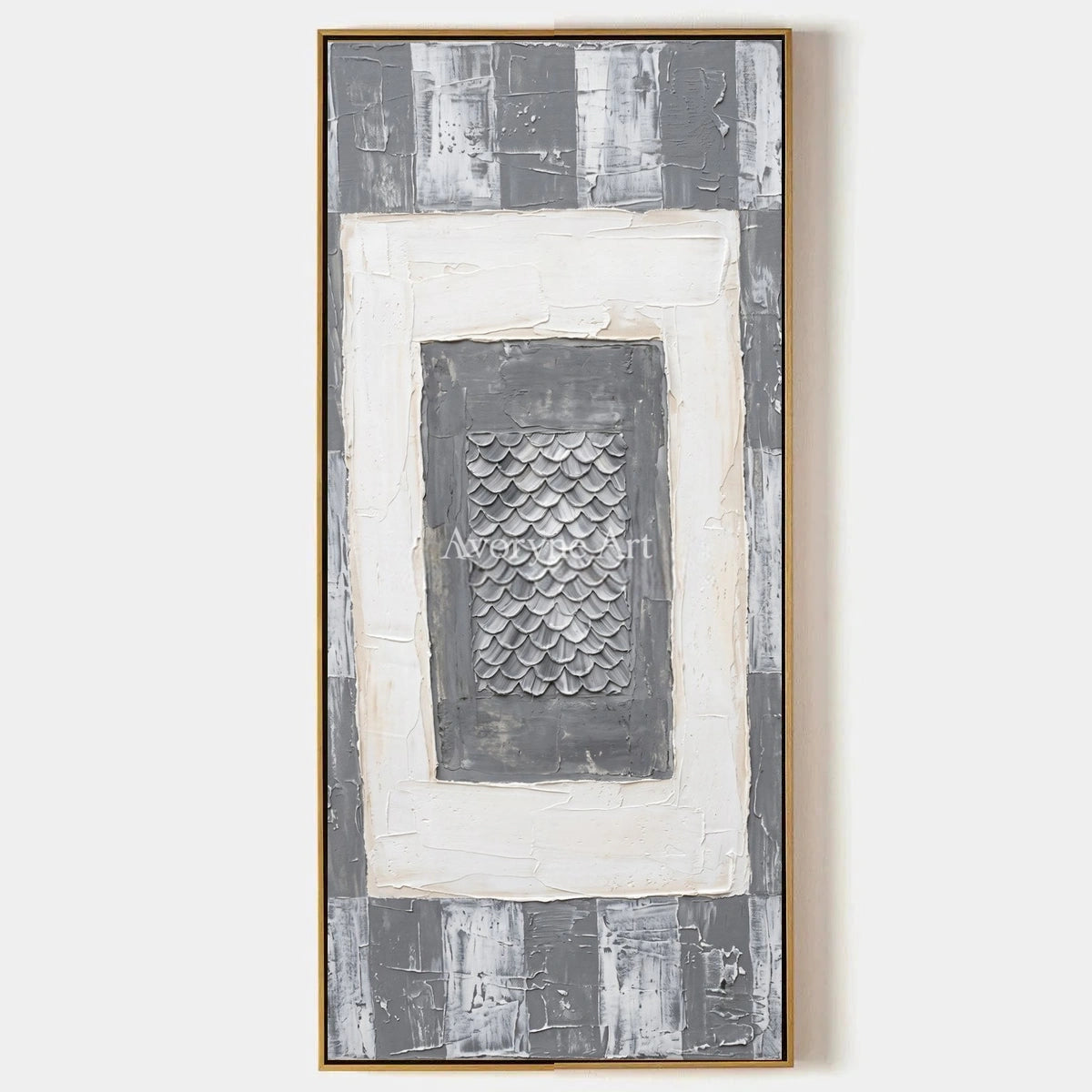 Hushed Memory, hand-painted gray scale relief wall art by Lin Qiao