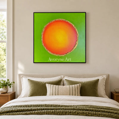Aster Silk: Green Amber Circle — bedroom black