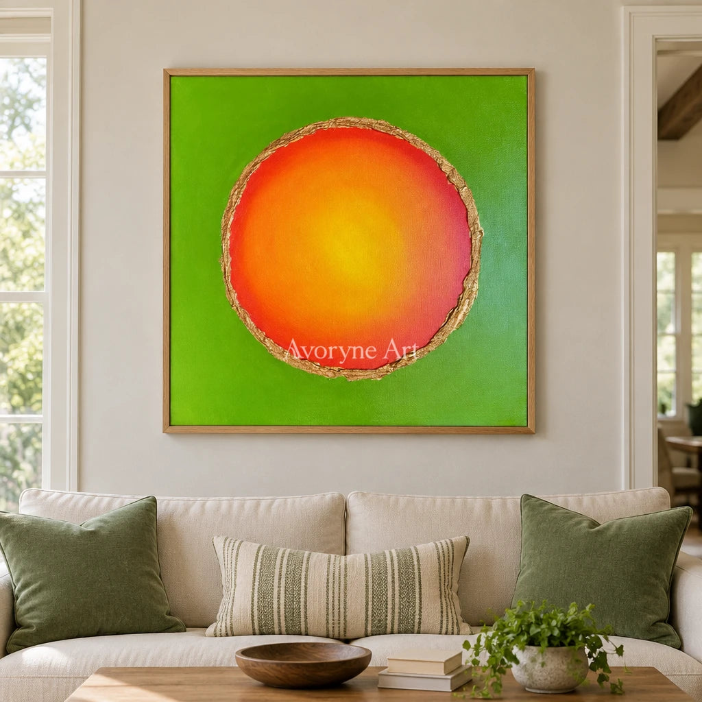 Aster Silk: Green Amber Circle — villa wood