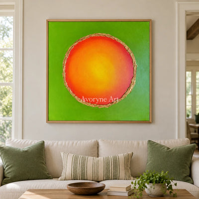 Aster Silk: Green Amber Circle — villa wood