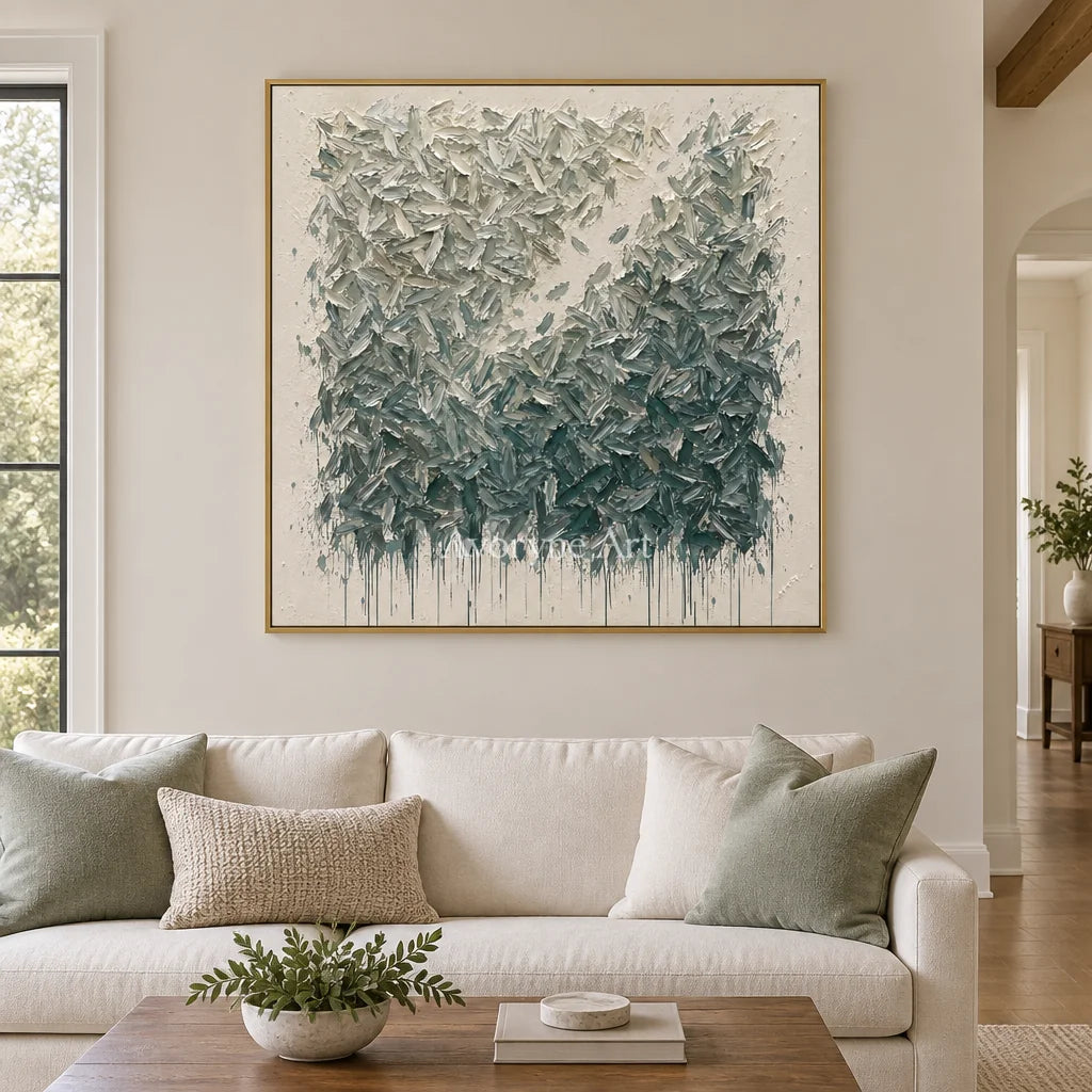 Sage Fragments: Green and White Texture Wall Art — living gold