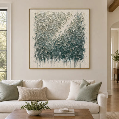 Sage Fragments: Green and White Texture Wall Art — living gold