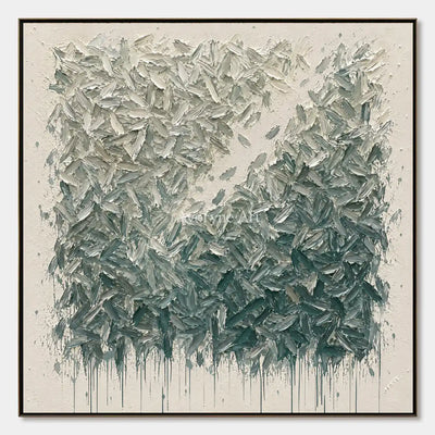 Sage Fragments: Green and White Texture Wall Art — primary