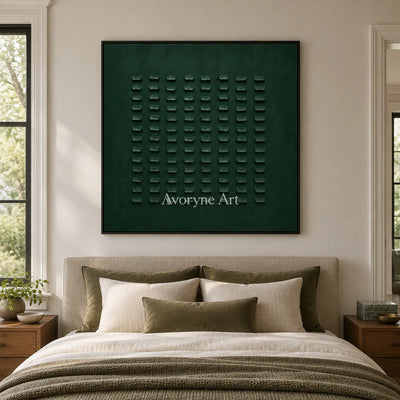 Aster Heath: Green Block Relief — bedroom black