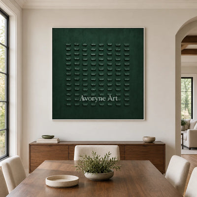 Aster Heath: Green Block Relief — dining white