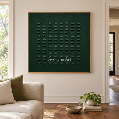 Aster Heath: Green Block Relief — villa wood