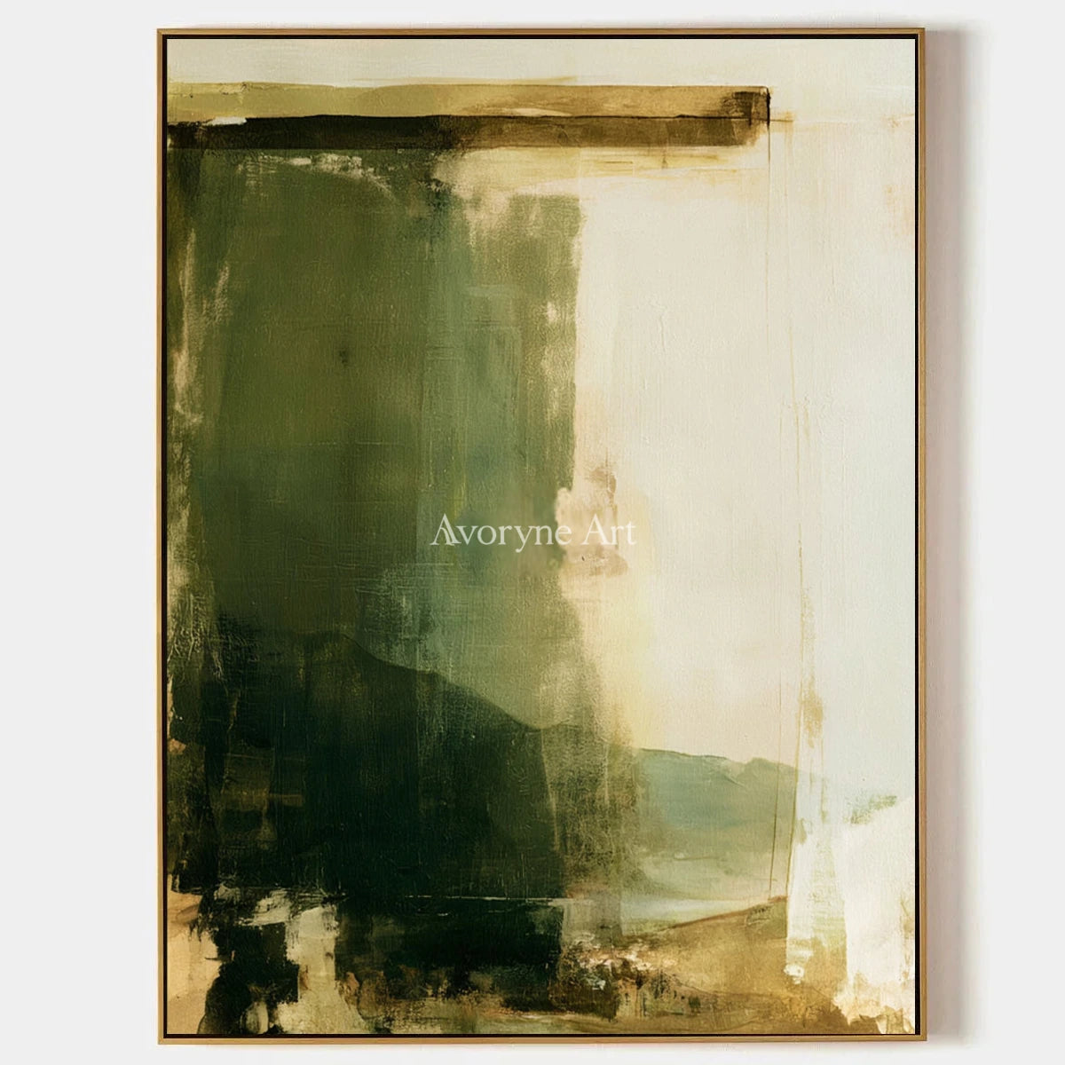 Ivory Lucent Poem: Green Brush Abstract — primary