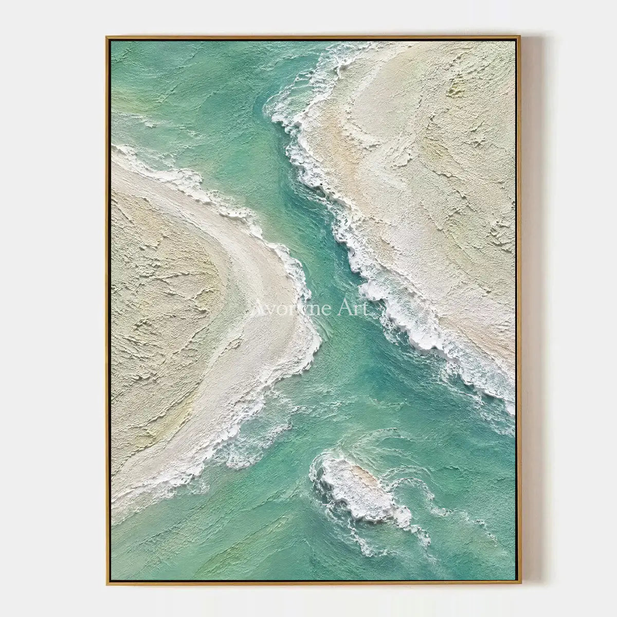 Mintwater Passage: Green Coastal Relief Wall Art — primary