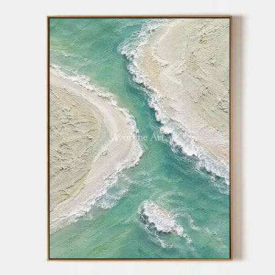 Mintwater Passage: Green Coastal Relief Wall Art — primary