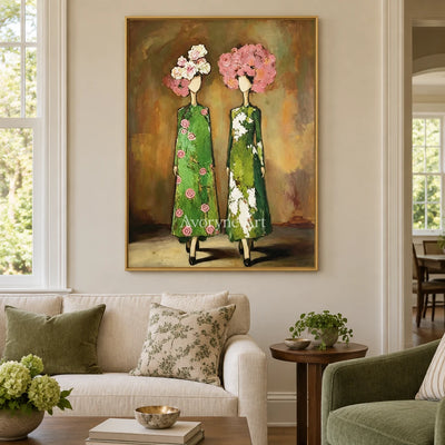 Aster Garland: Green Floral Portraits — living gold