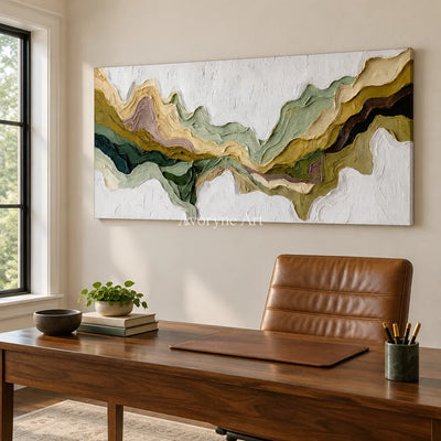 Aster Bank: Green Flowing Layers — office frameless