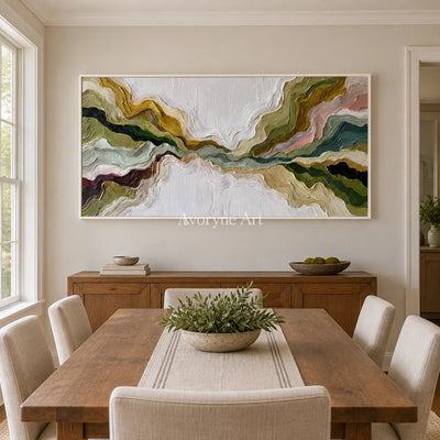 Aster Noon: Green Flowing Layers — dining white