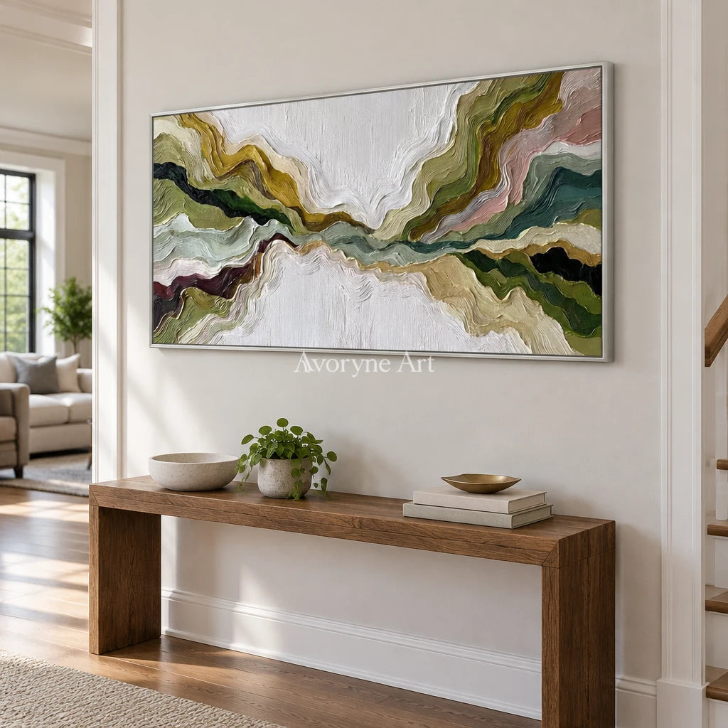 Aster Noon: Green Flowing Layers — entry silver
