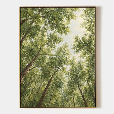 Canopy Ascent: Green Forest Landscape Wall Art — primary