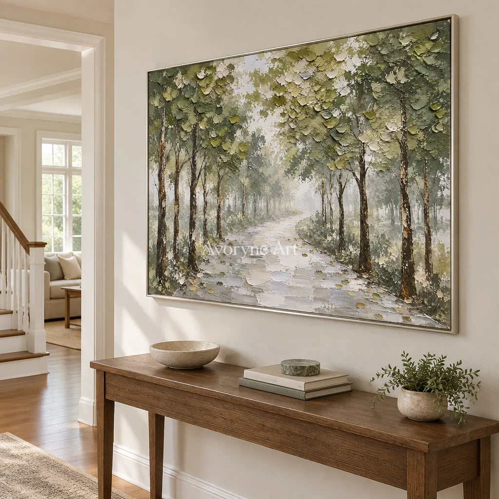 Canopy Walk: Green Garden Landscape Wall Art — entry silver