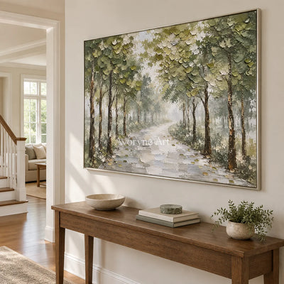 Canopy Walk: Green Garden Landscape Wall Art — entry silver