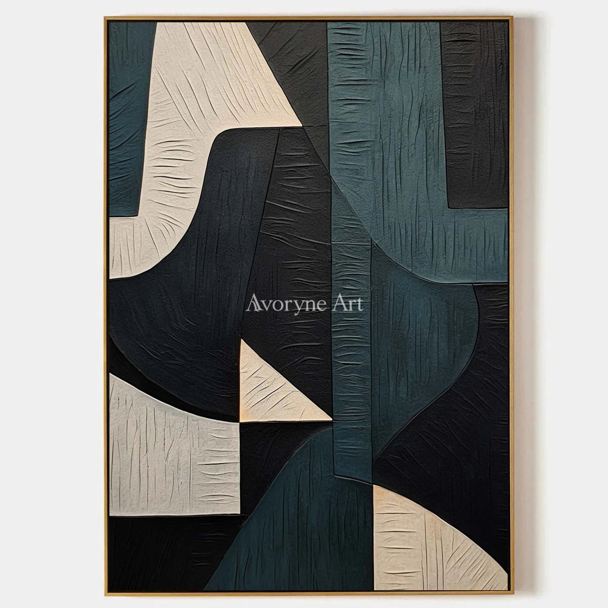 Teal Counterform: Green Geometric Abstract Wall Art — primary