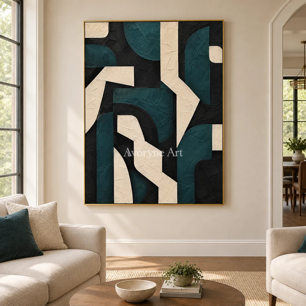 Forest Facets: Green Geometric Abstract Wall Art — living gold