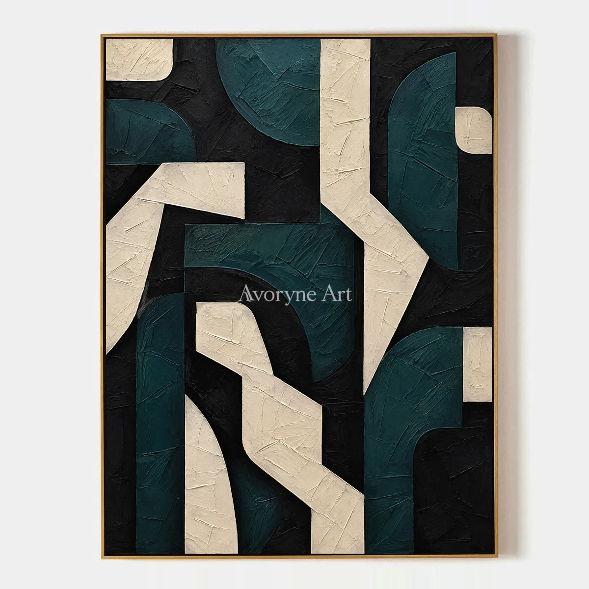Forest Facets: Green Geometric Abstract Wall Art — primary